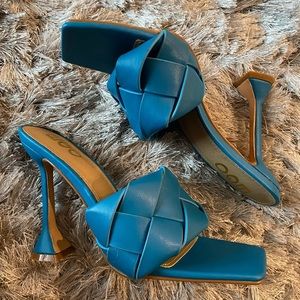 Blue “ego shoes” heels size 9 never worn